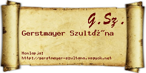 Gerstmayer Szultána névjegykártya